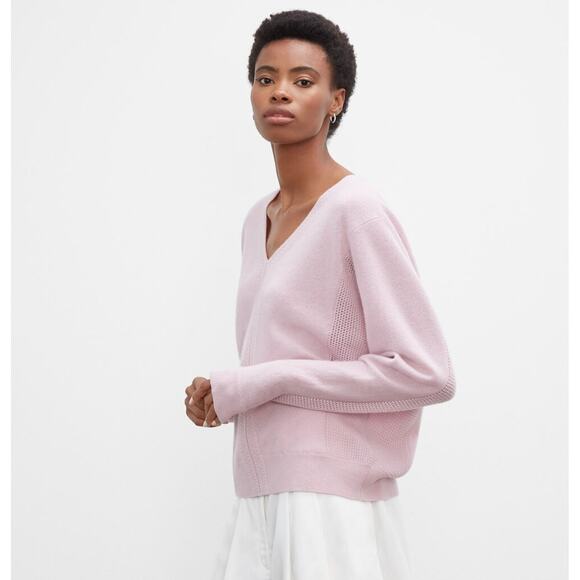 CLUB MONACO Cashmere Stitch Dolman Sleeve Sweater Light Pink Sz M {3Z42}